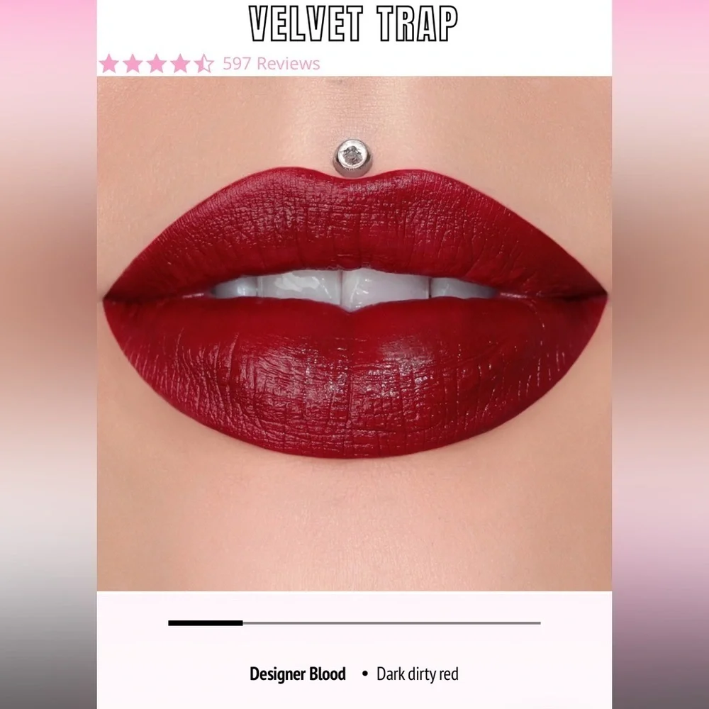 Jeffree Star Velvet Trap lipstick in color Designer Blood. New!